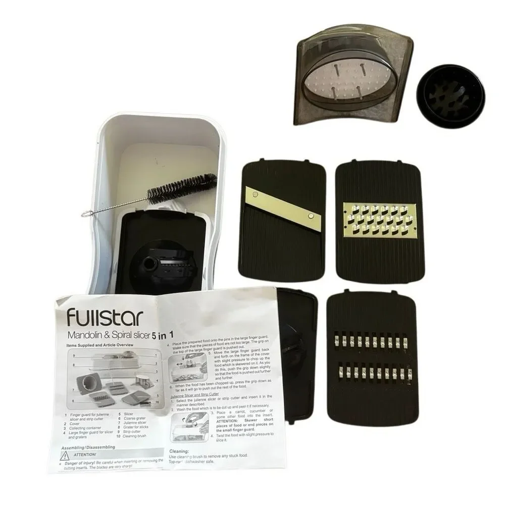Fullstar 5-in-1 Mandoline & Spiral Slicer Set - Vegetable Cutter & Grater